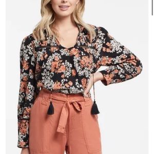 NEW TRIBAL SWISS DOT FLOWY BLOUSE Size:S